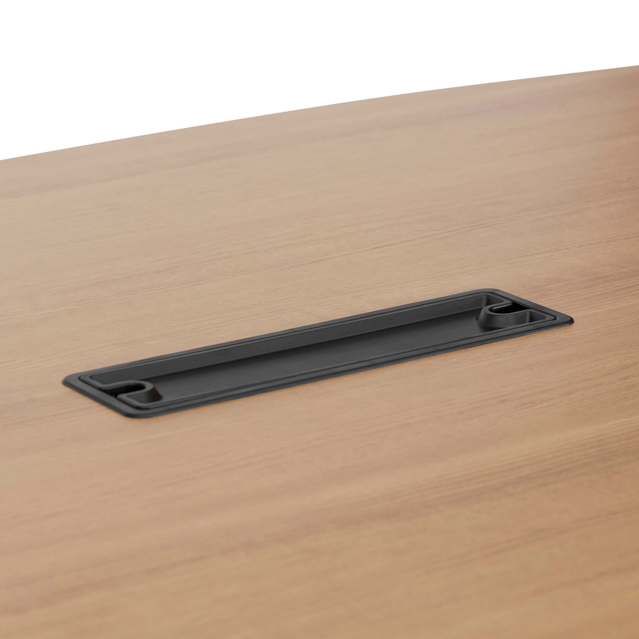 3.6m Natural Boardroom Siena Meeting Table - Full Black Legs