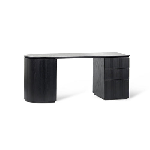 1.77m Right Drawer Office Desk - Black Oak