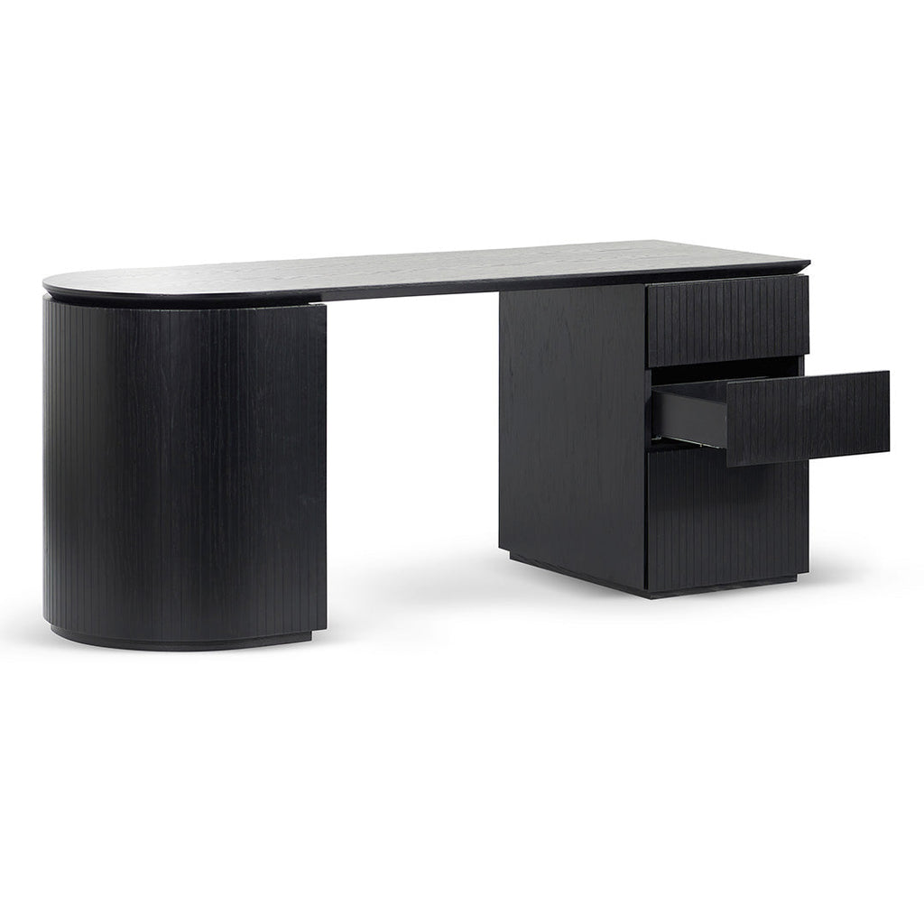 1.77m Right Drawer Office Desk - Black Oak