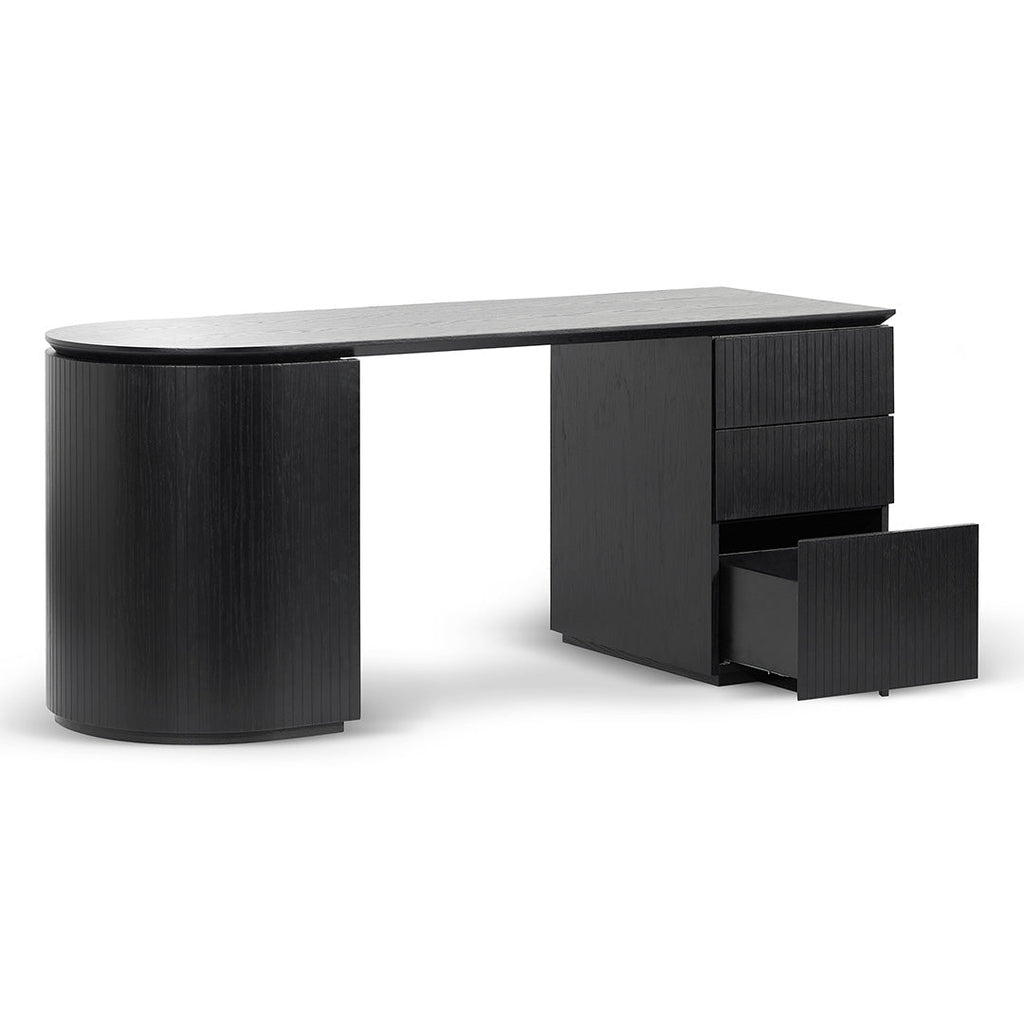 1.77m Right Drawer Office Desk - Black Oak