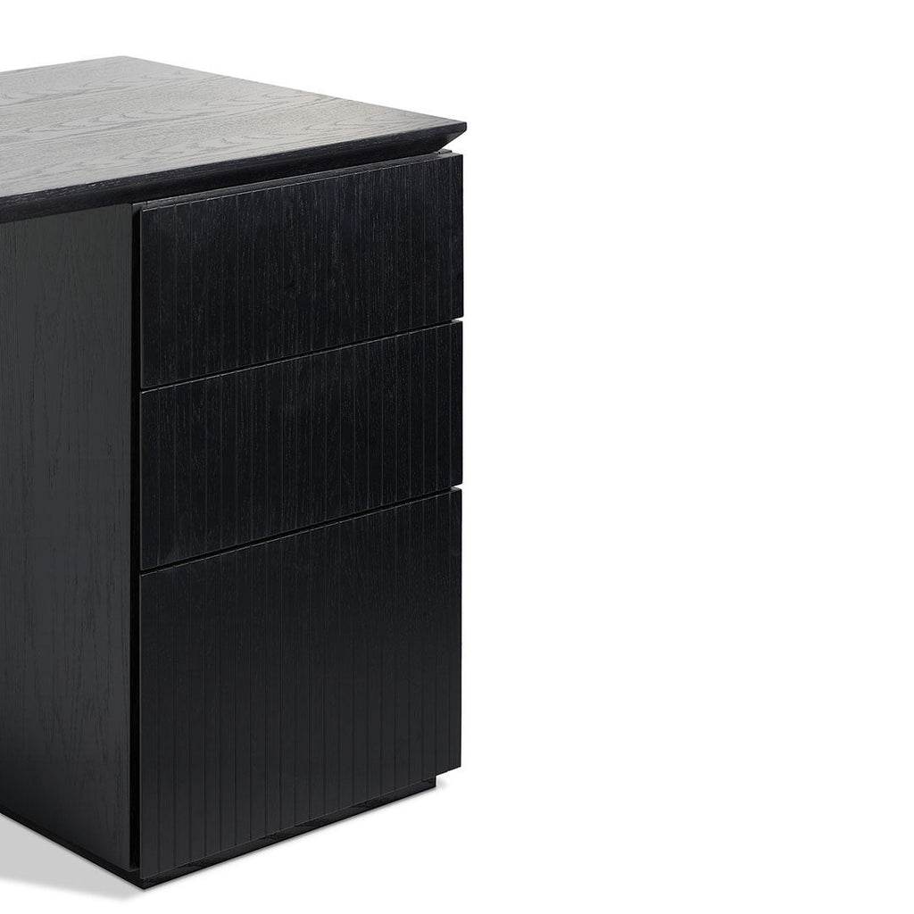 1.77m Right Drawer Office Desk - Black Oak