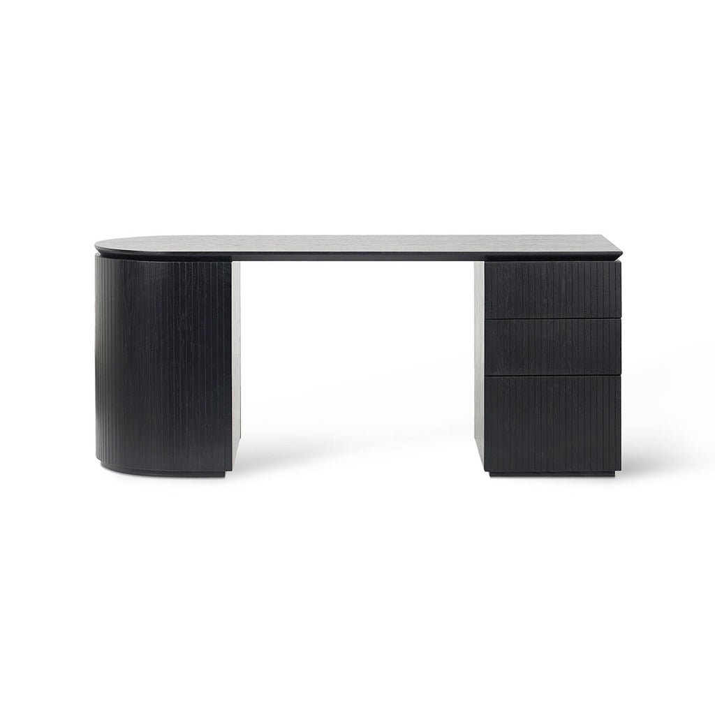 1.77m Right Drawer Office Desk - Black Oak