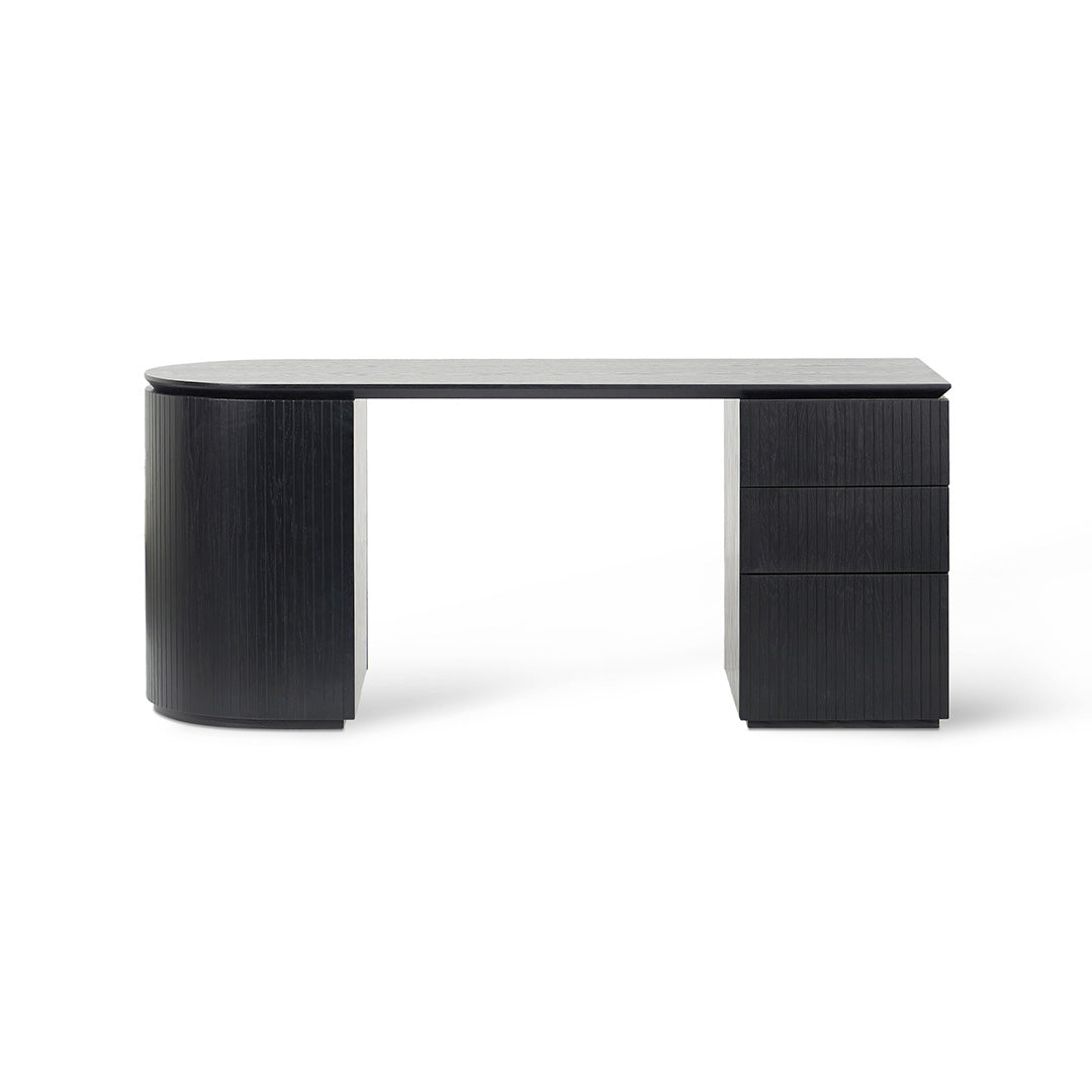 1.77m Right Drawer Office Desk - Black Oak