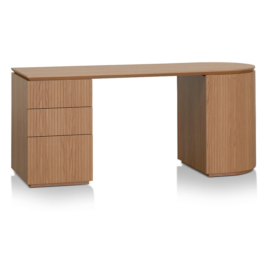 1.77m Left Drawer Office Desk - Natural Oak