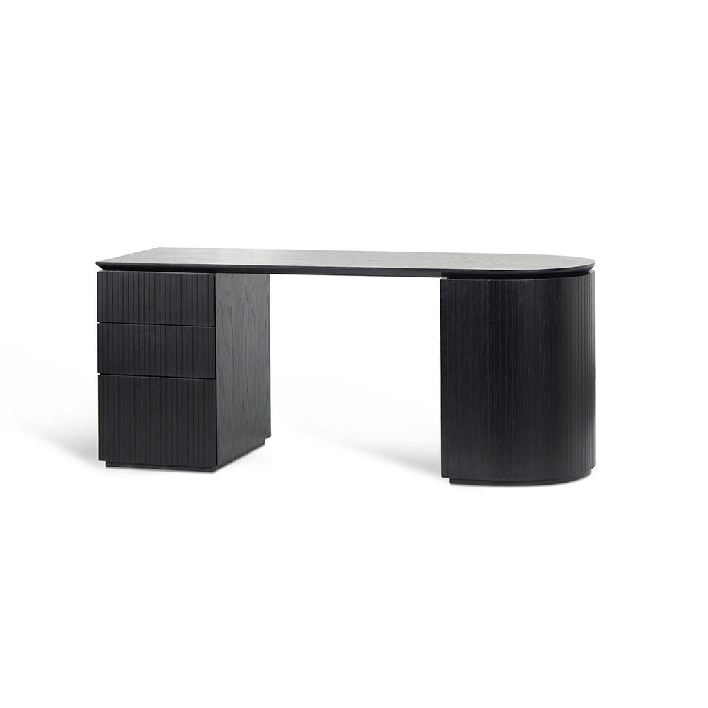 1.77m Left Drawer Office Desk - Black Oak