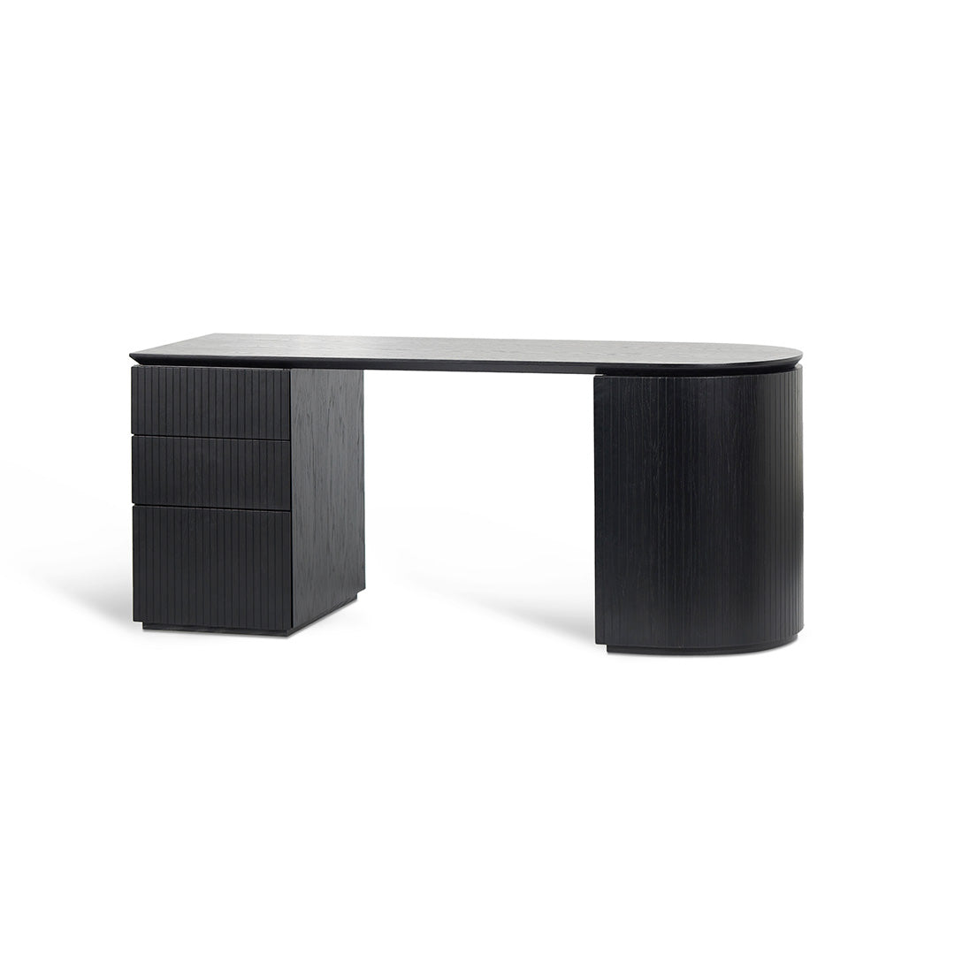 1.77m Left Drawer Office Desk - Black Oak