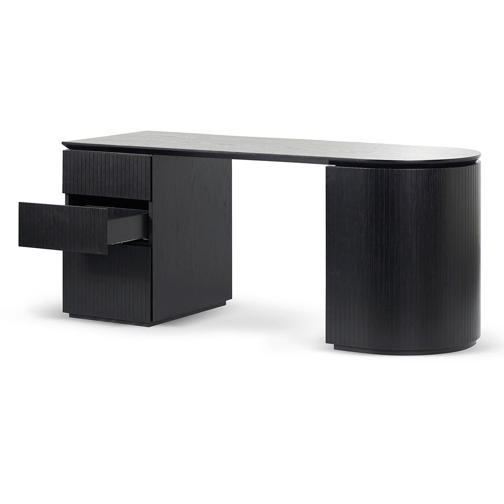 1.77m Left Drawer Office Desk - Black Oak