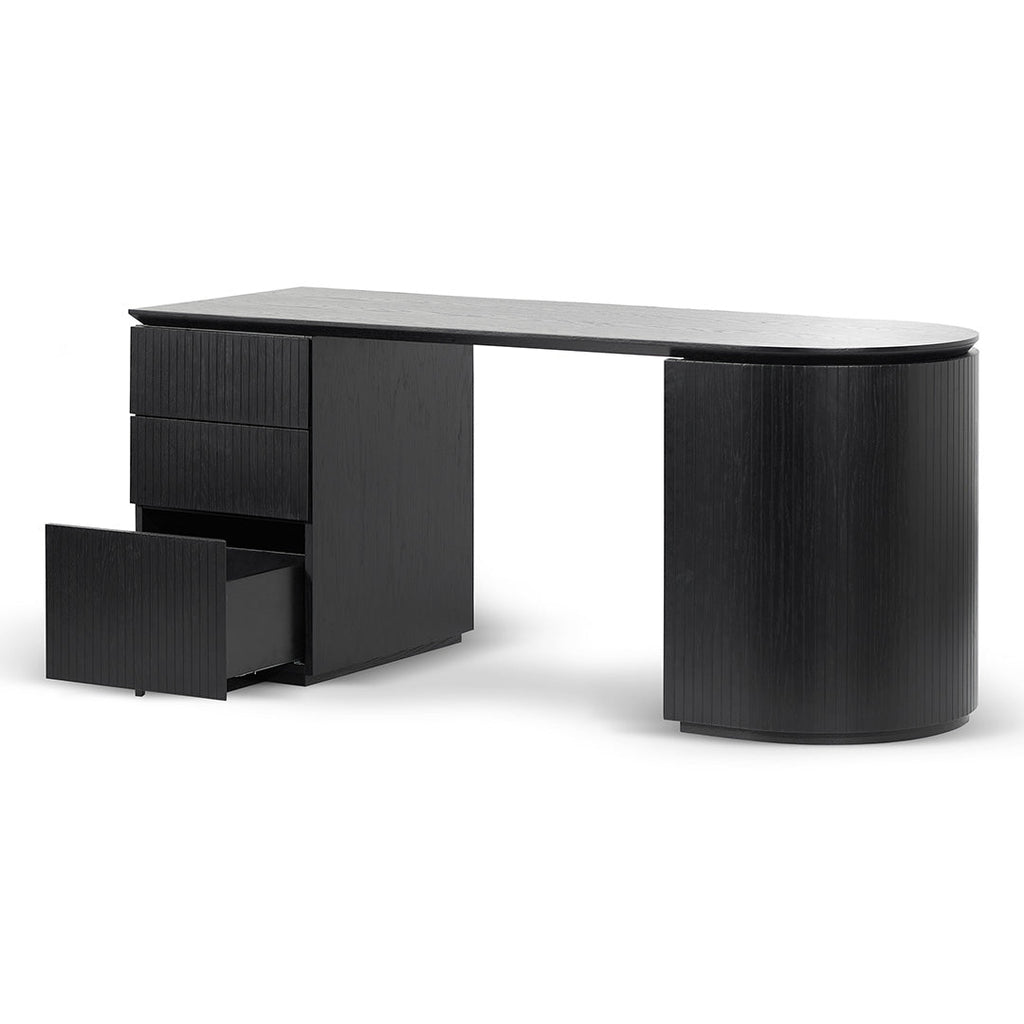 1.77m Left Drawer Office Desk - Black Oak