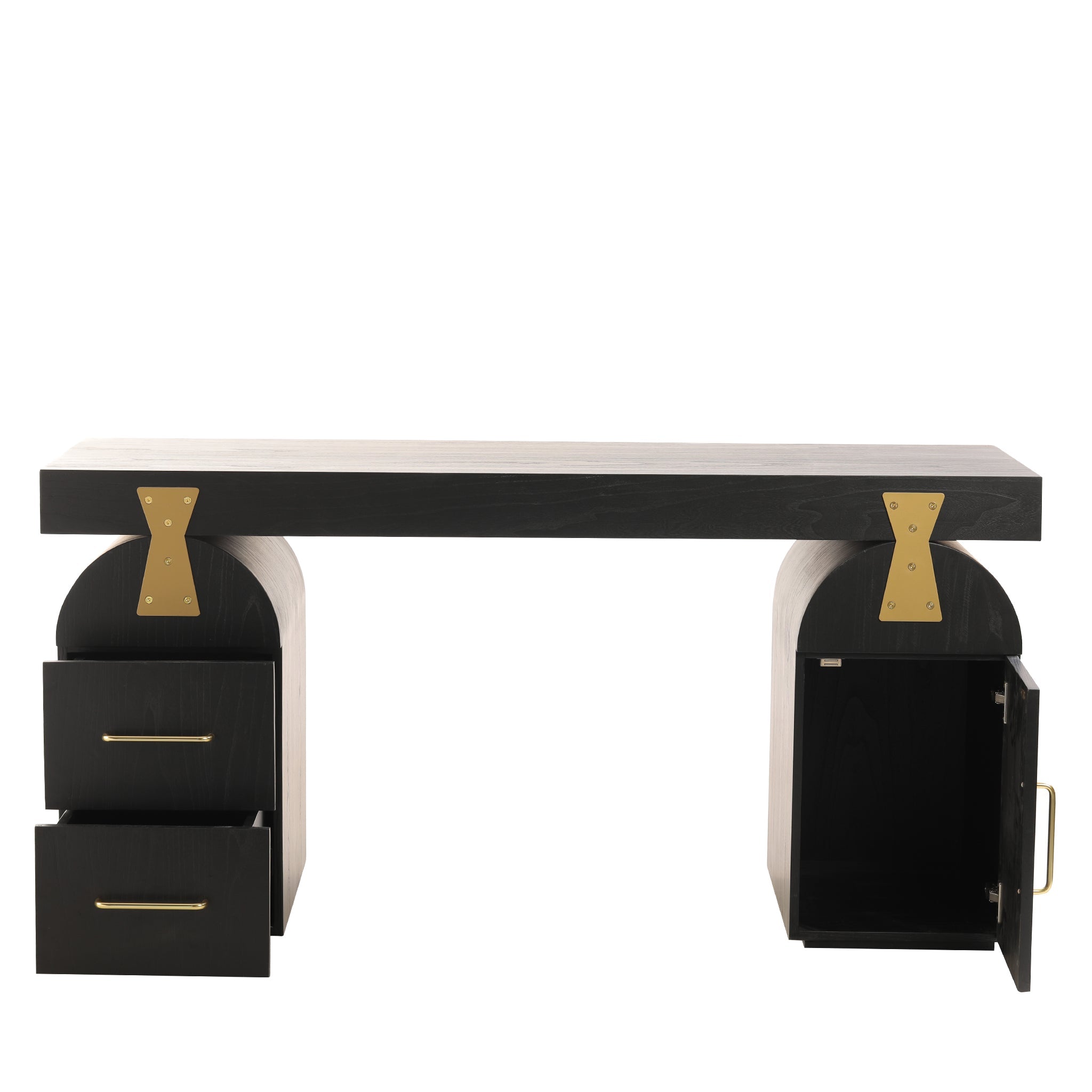 1.55m New Elm Milano Home Office Desk - Full Black