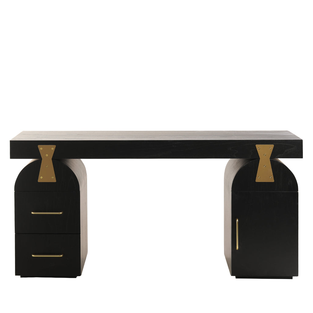 1.55m New Elm Milano Home Office Desk - Full Black