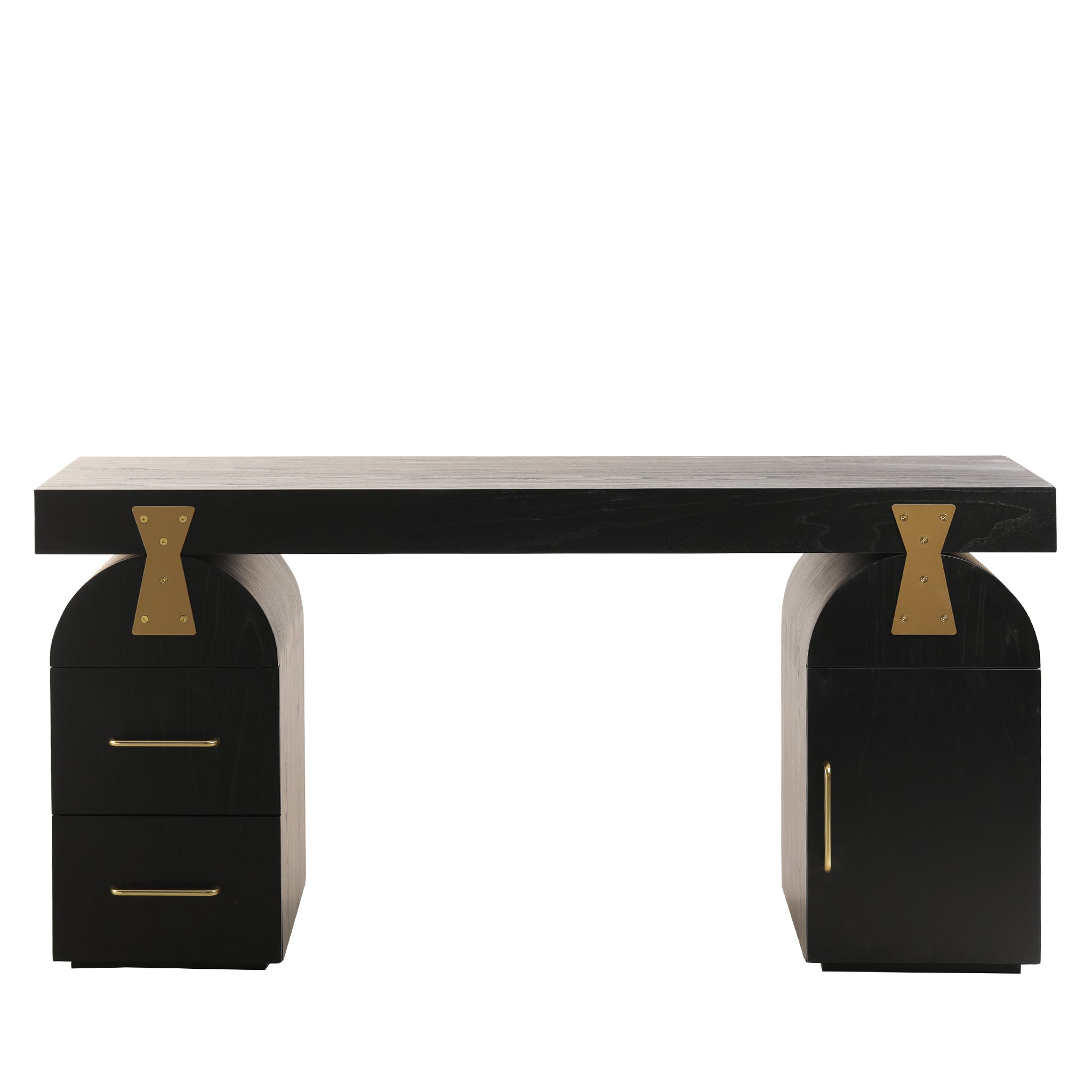 1.55m New Elm Milano Home Office Desk - Full Black