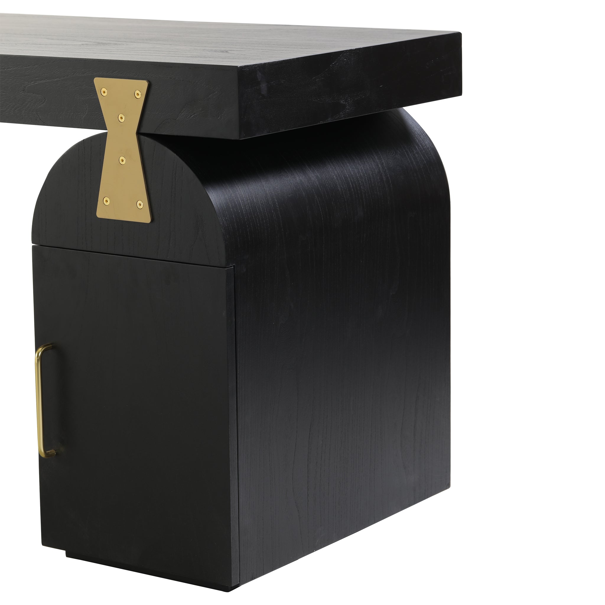 1.55m New Elm Milano Home Office Desk - Full Black