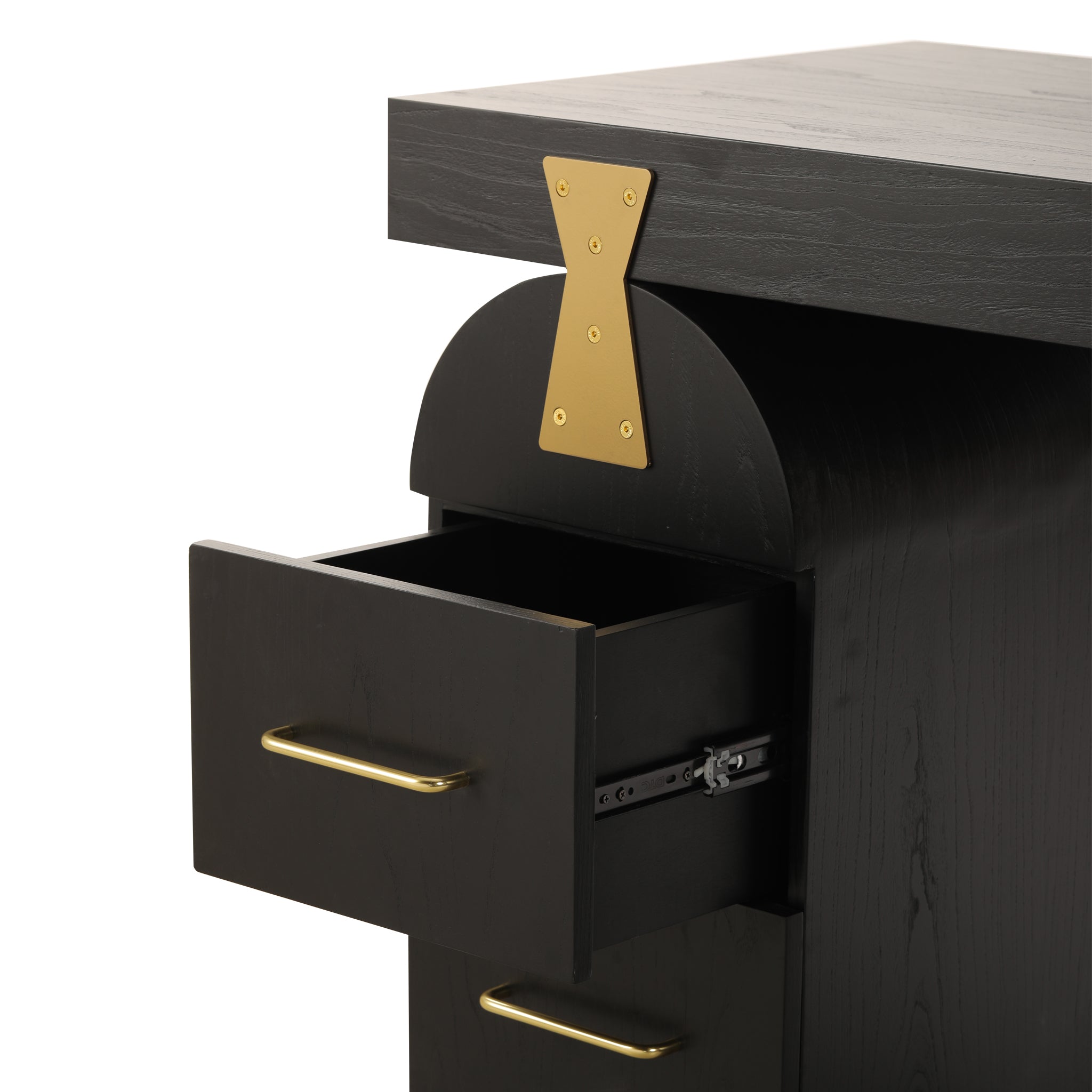 1.55m New Elm Milano Home Office Desk - Full Black