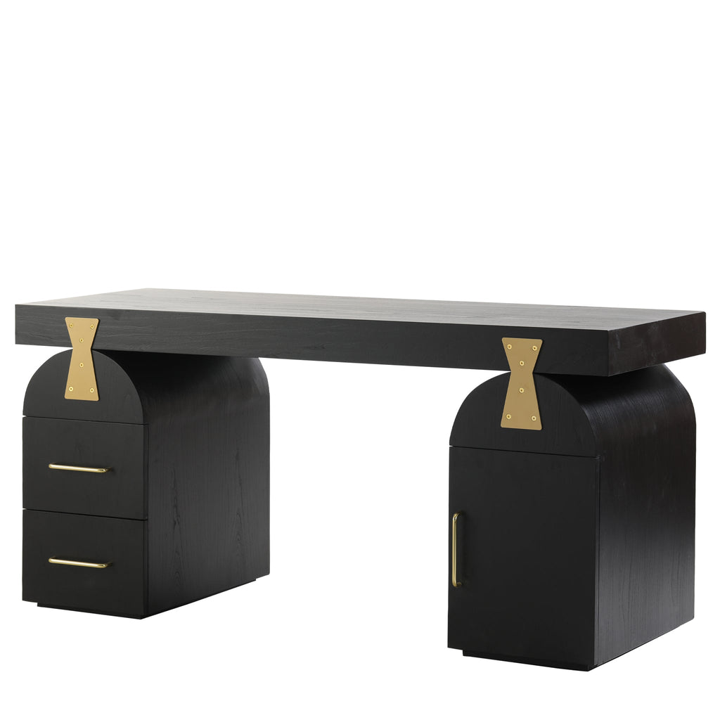 1.55m New Elm Milano Home Office Desk - Full Black