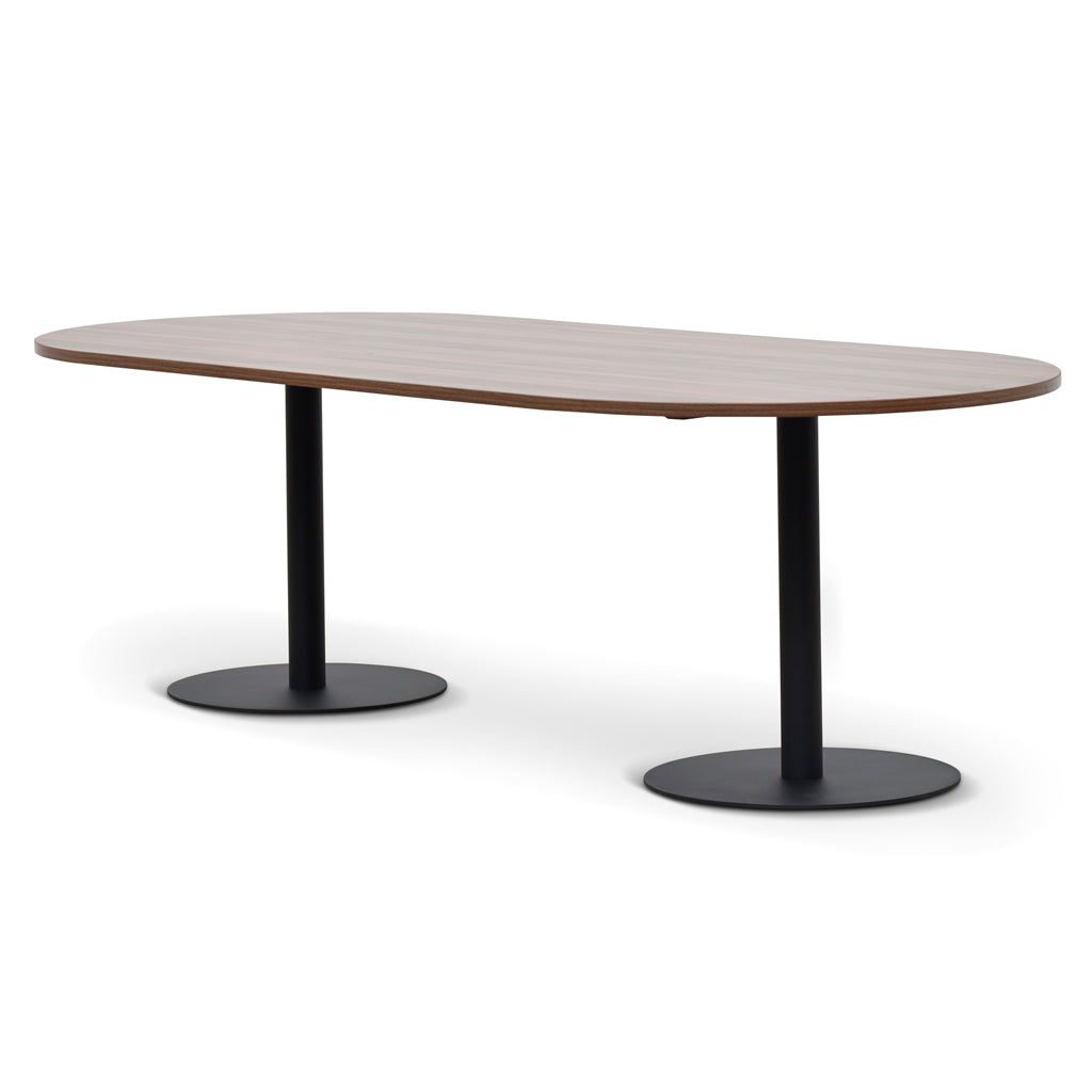 2.4m Oval Siena Meeting Table - Walnut