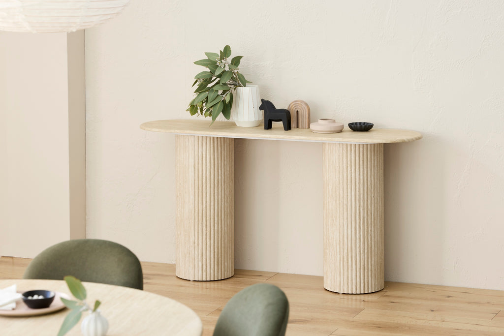 Vesper Console Table Travertine