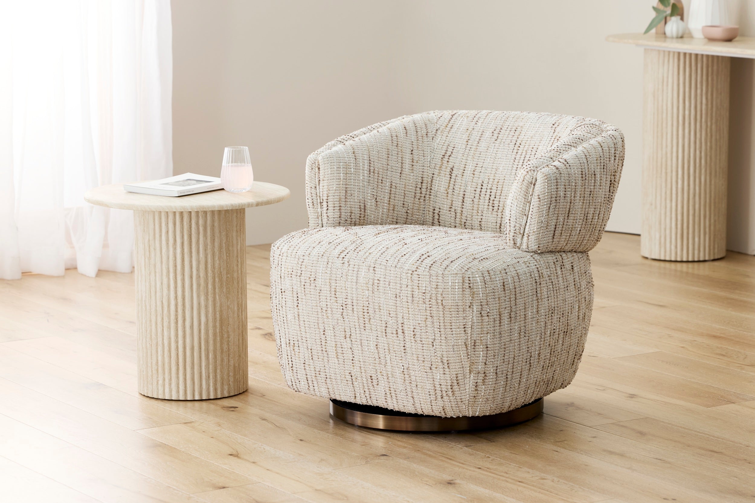 Vesper Side Table Travertine