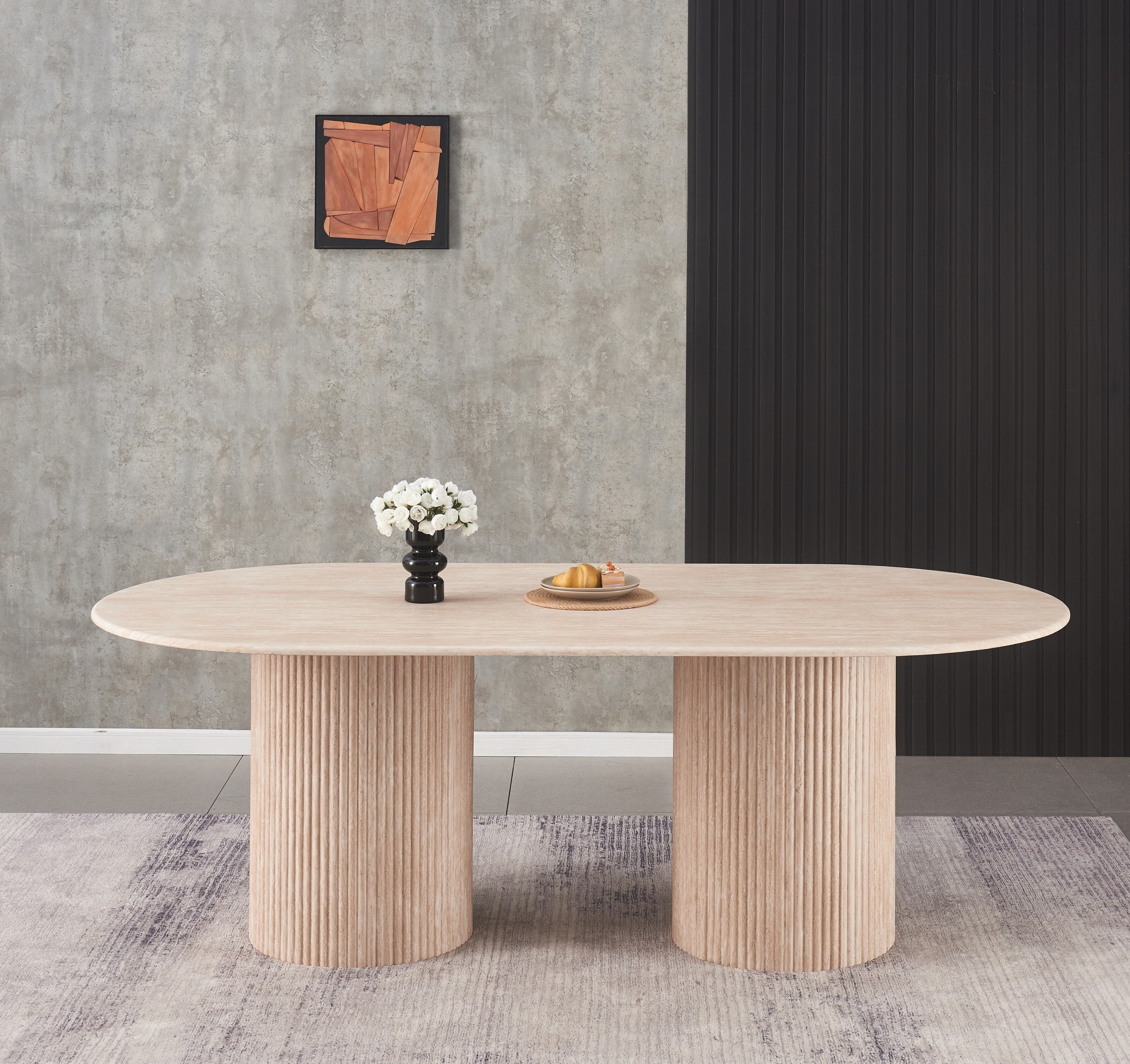 Vesper Rectangular Dining Table Travertine