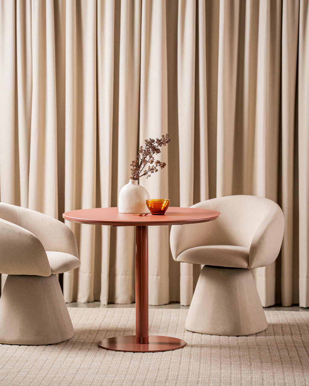 Posvella Dining Table Matte Dusty Rose