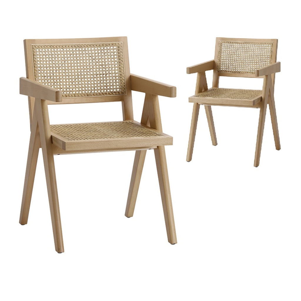 Wicker Rattan Occasional Chairs Natural (Set of 2)