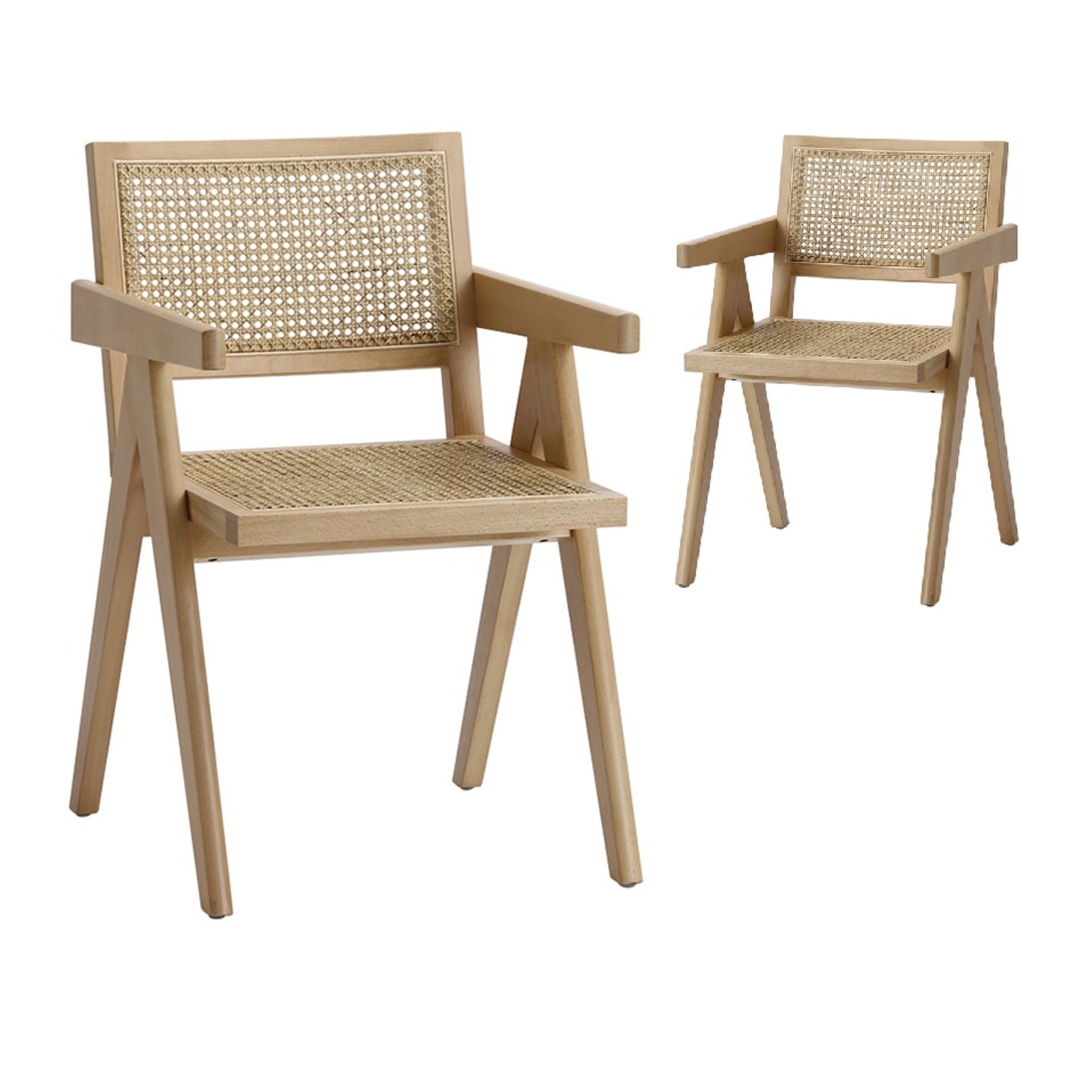 Wicker Rattan Occasional Chairs Natural (Set of 2)