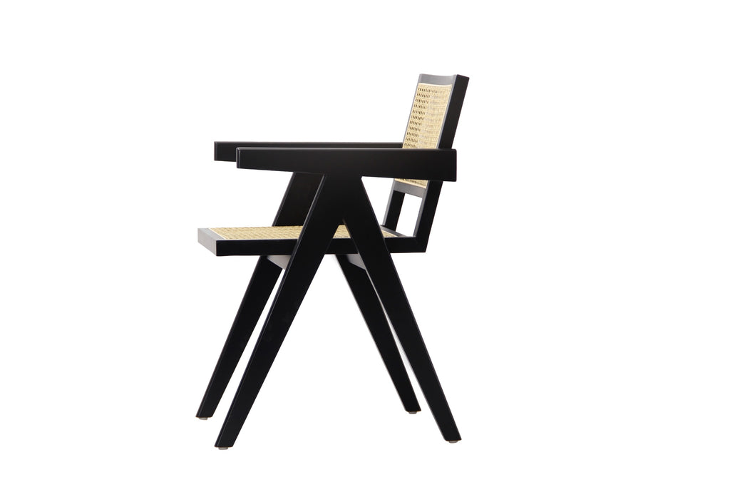 Wicker Rattan Occasional Chairs Black (Set of 2)