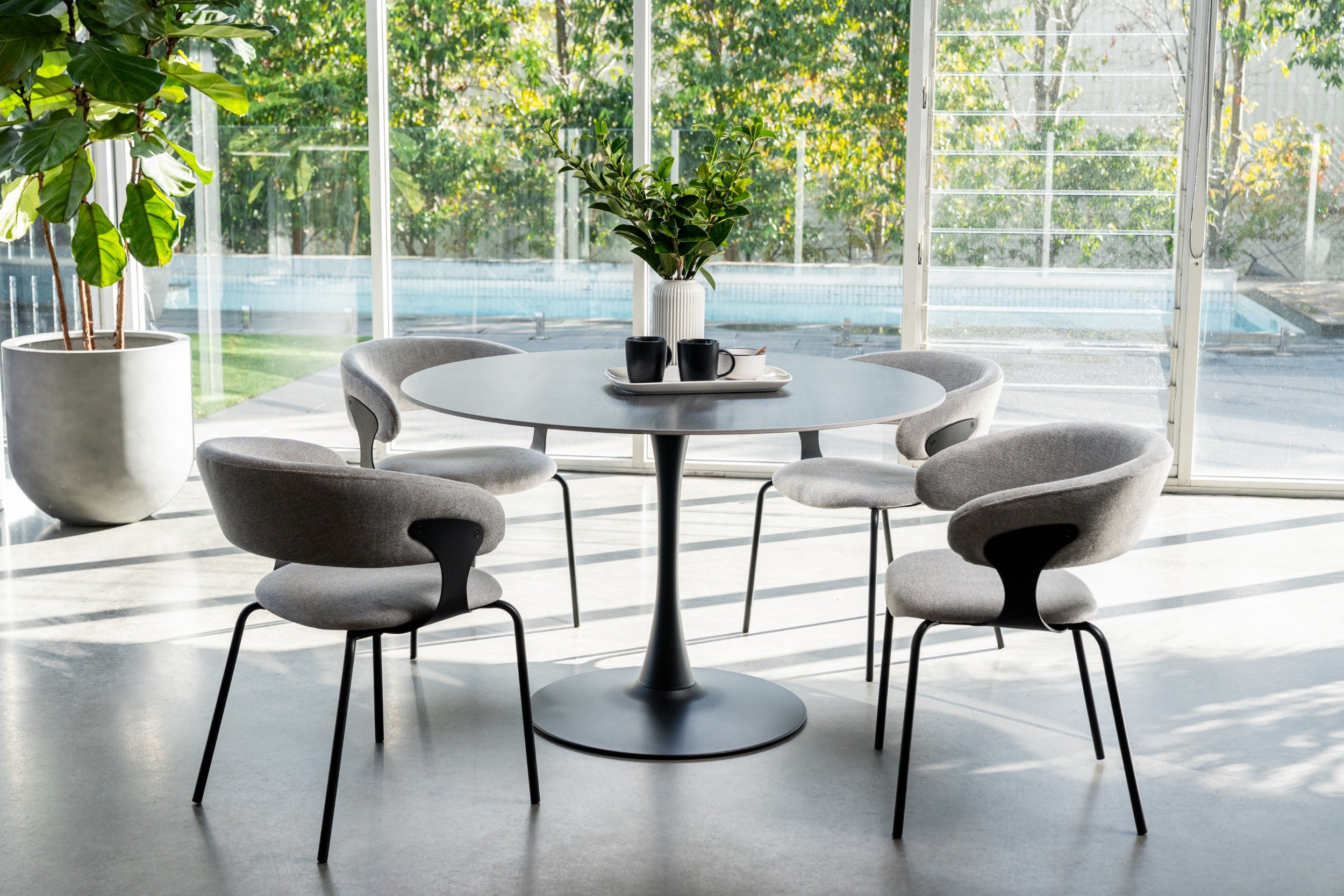 Boreal Large Dining Table Black Sand