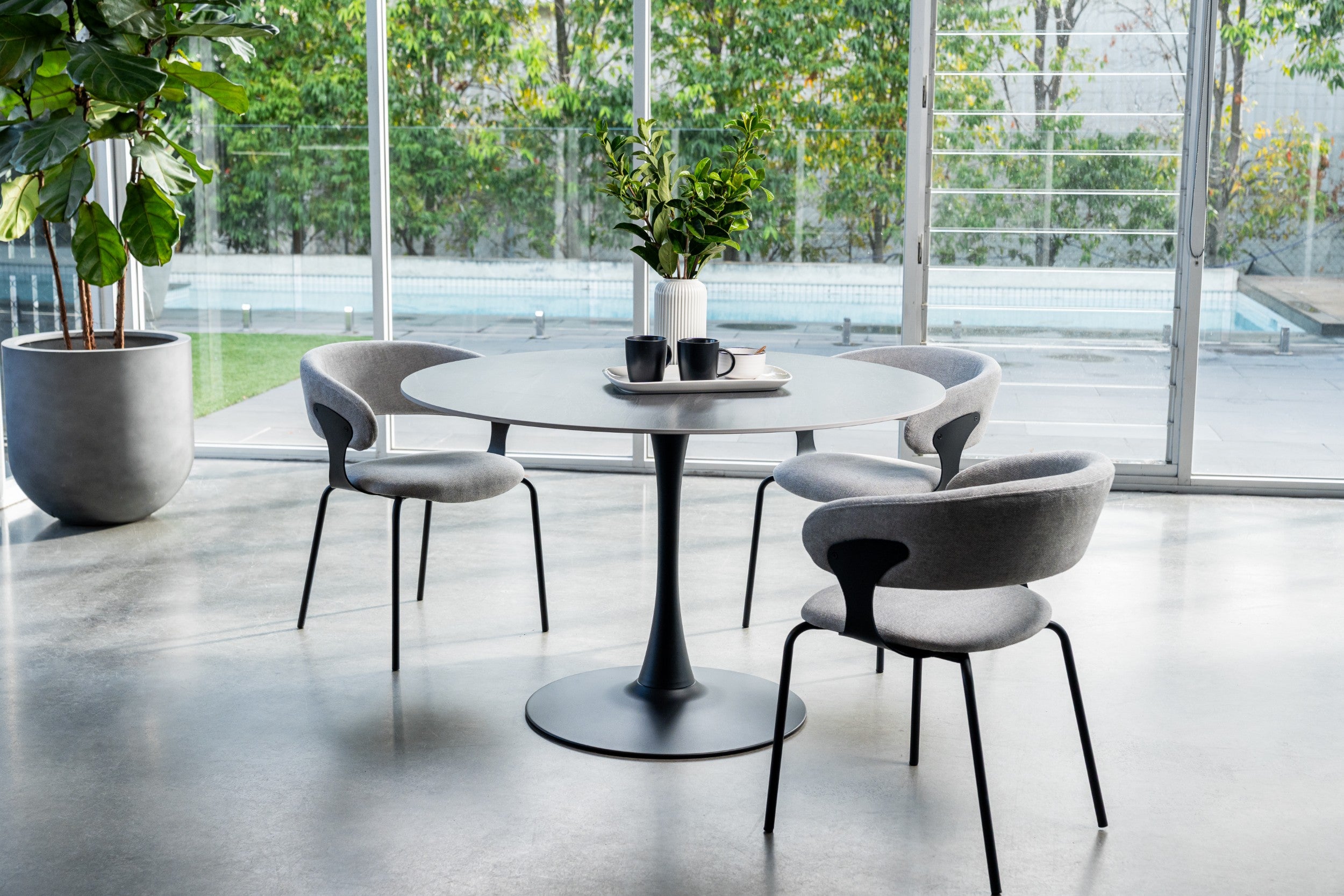 Boreal Large Dining Table Black Sand