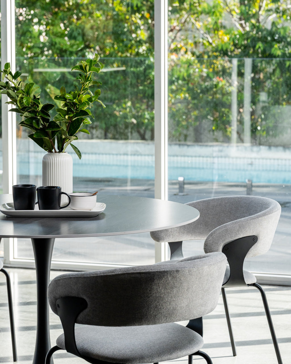 Boreal Large Dining Table Black Sand