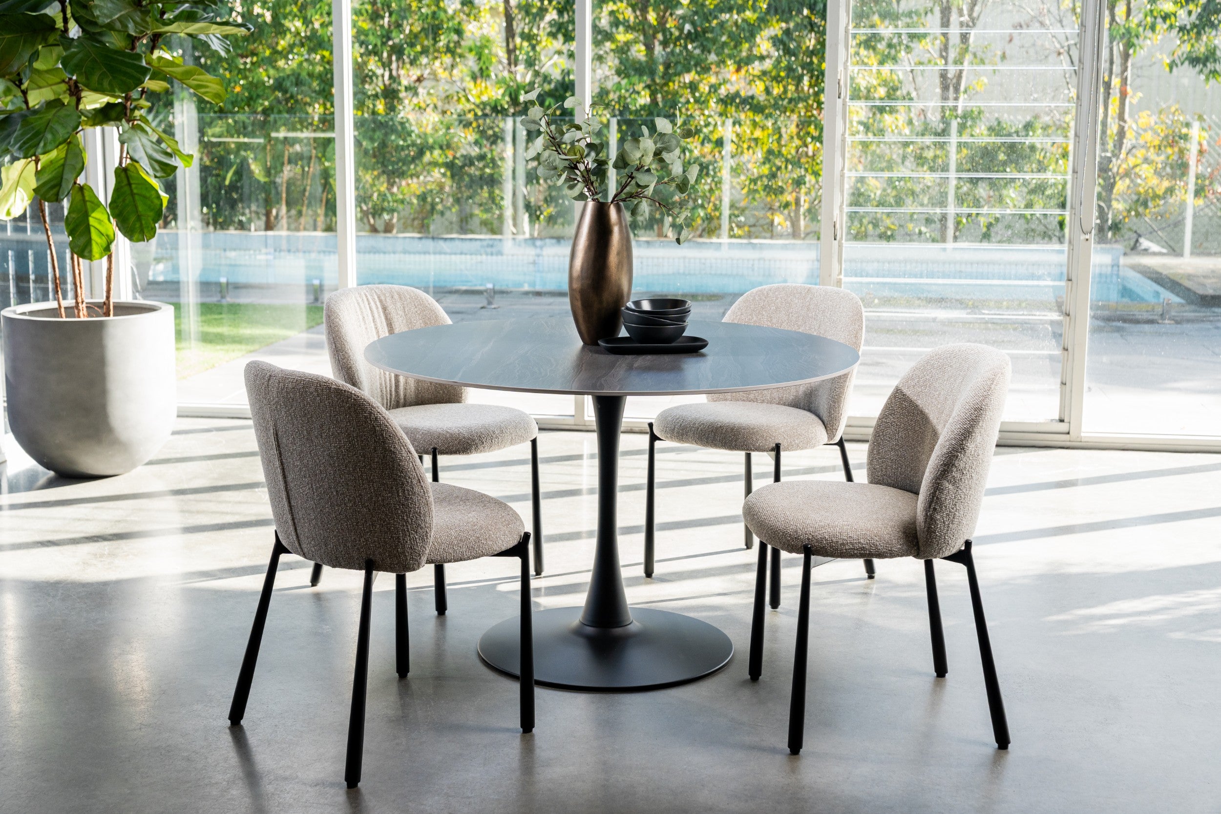 Boreal Large Dining Table Black Sand