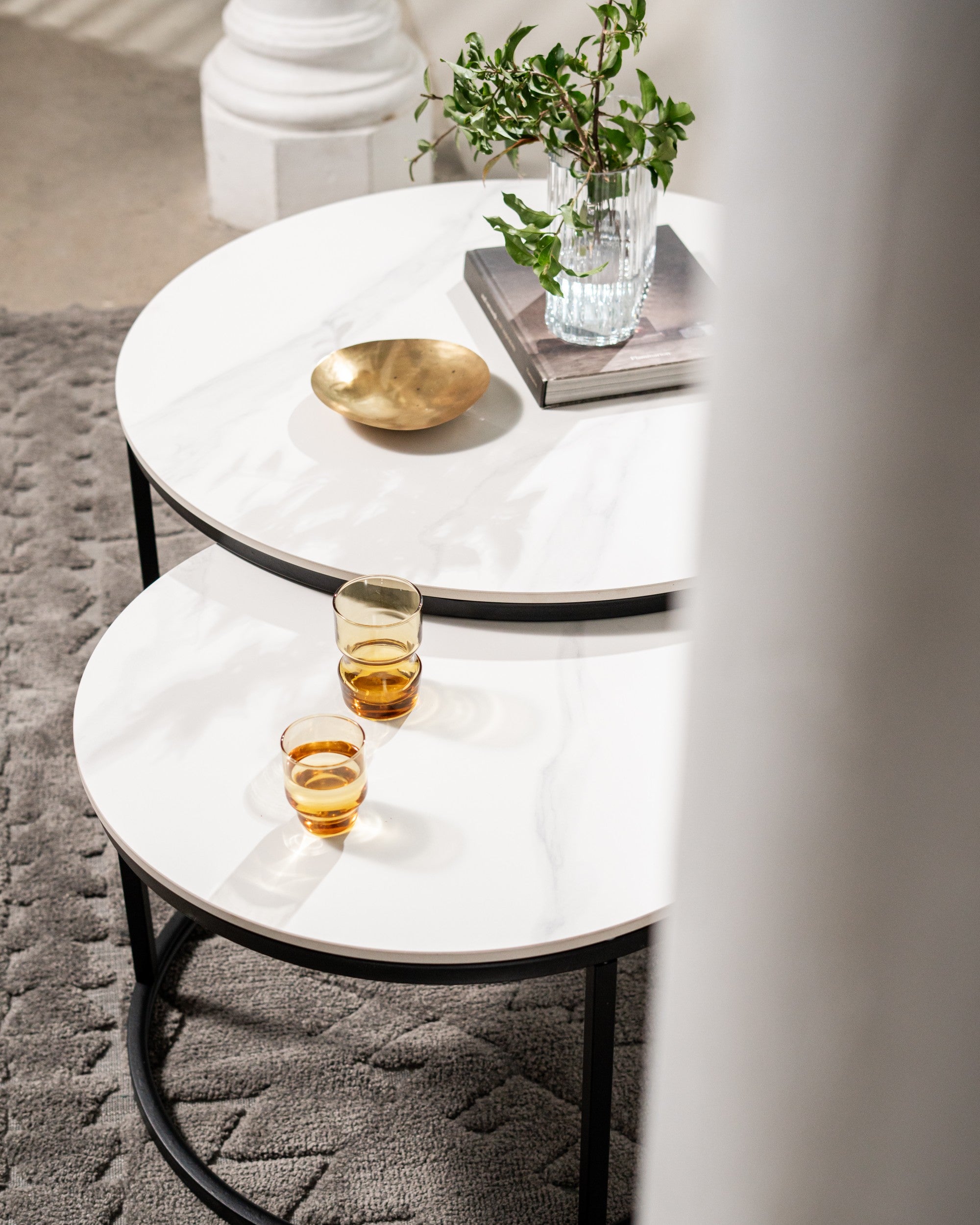 Blanc Coffee Table Set Blanc White Ceramic