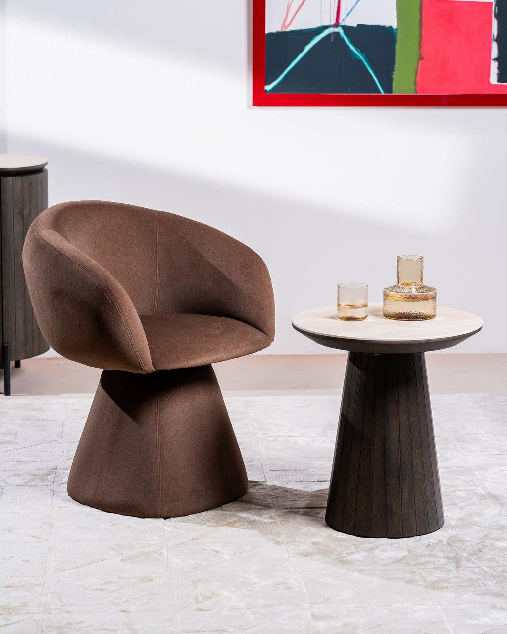 Linen Dining Chair Chocolate