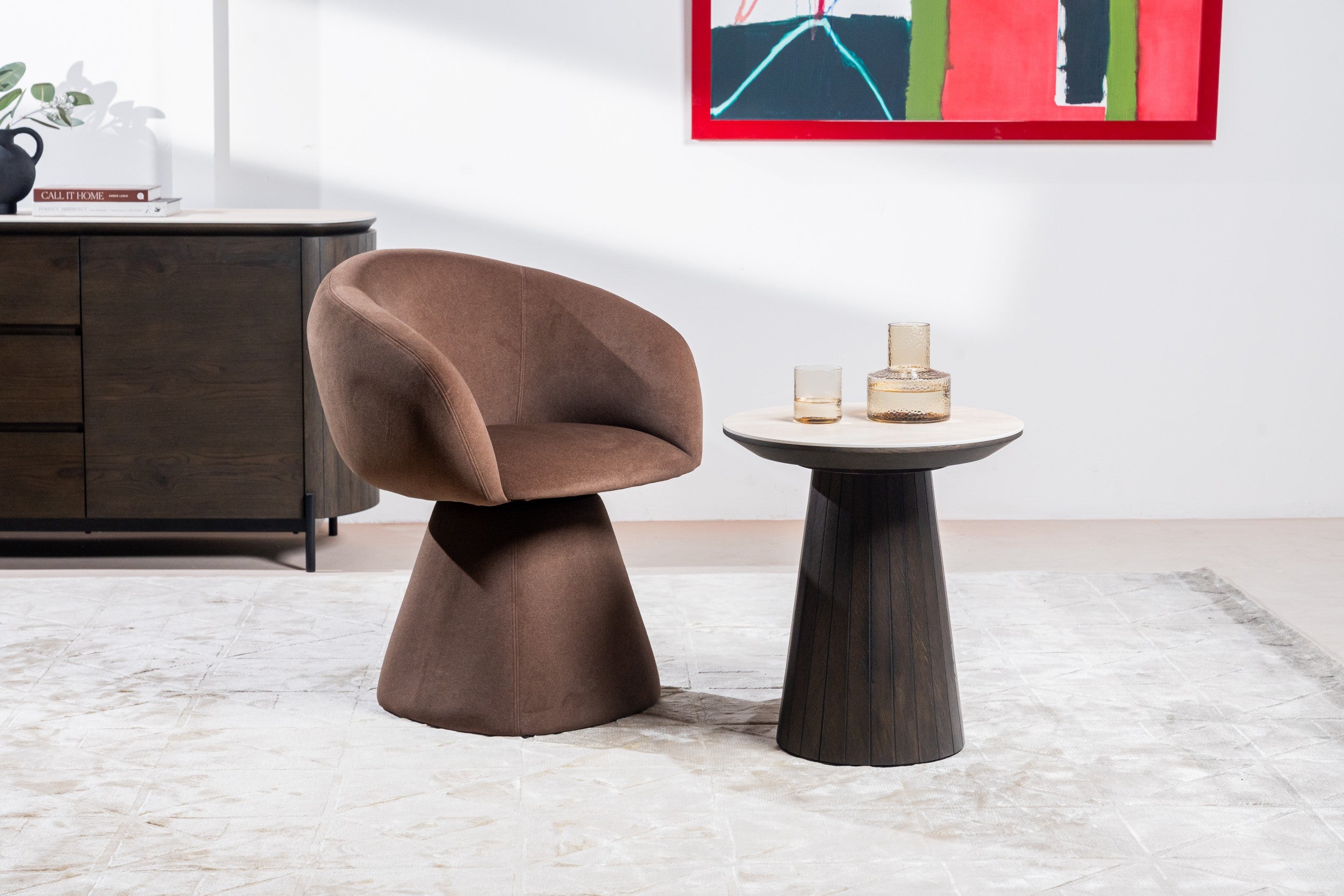 Linen Dining Chair Chocolate