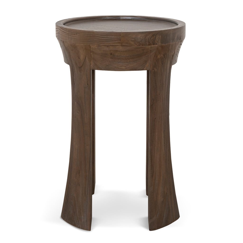 34.5cm Round Capri Side Table - Walnut