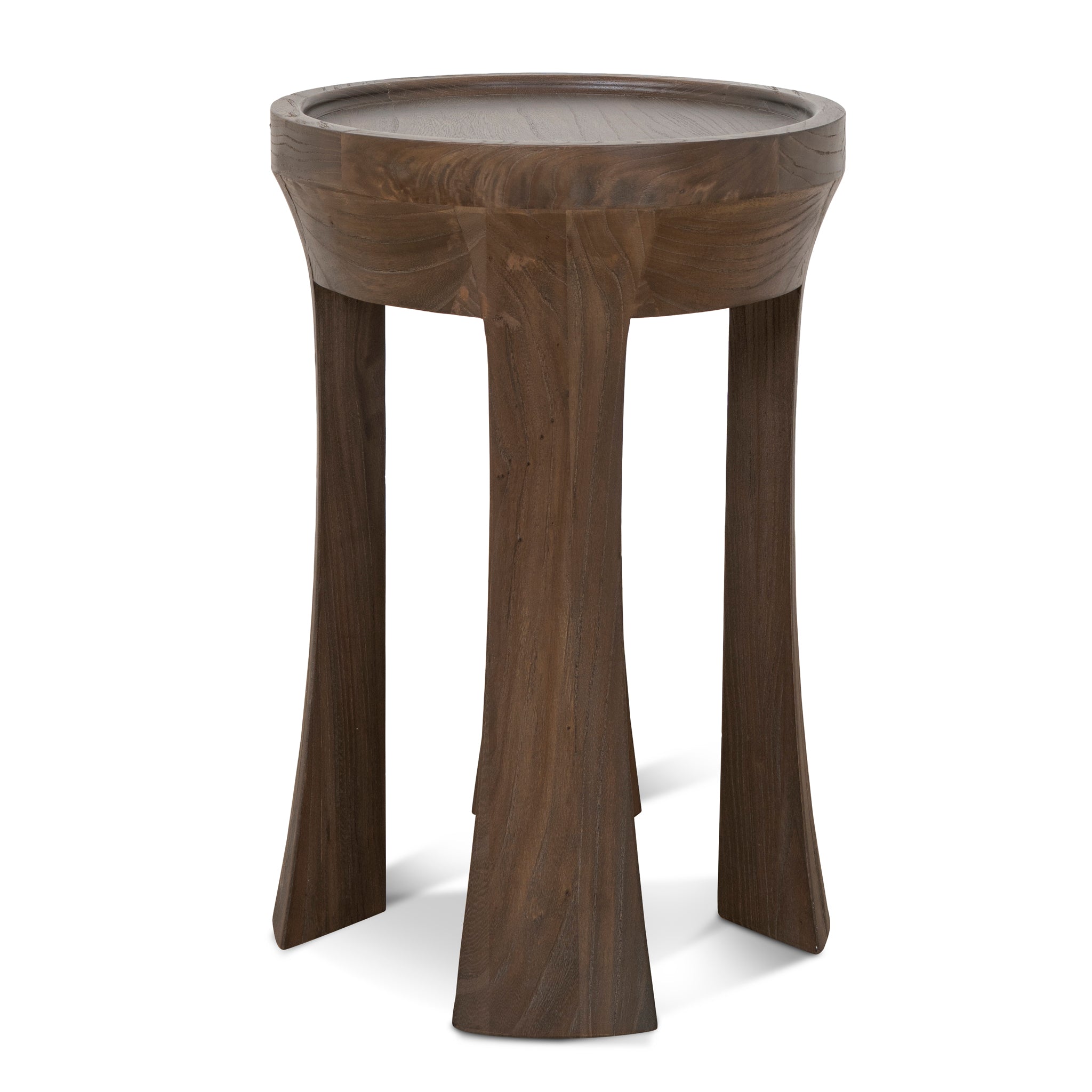 34.5cm Round Capri Side Table - Walnut