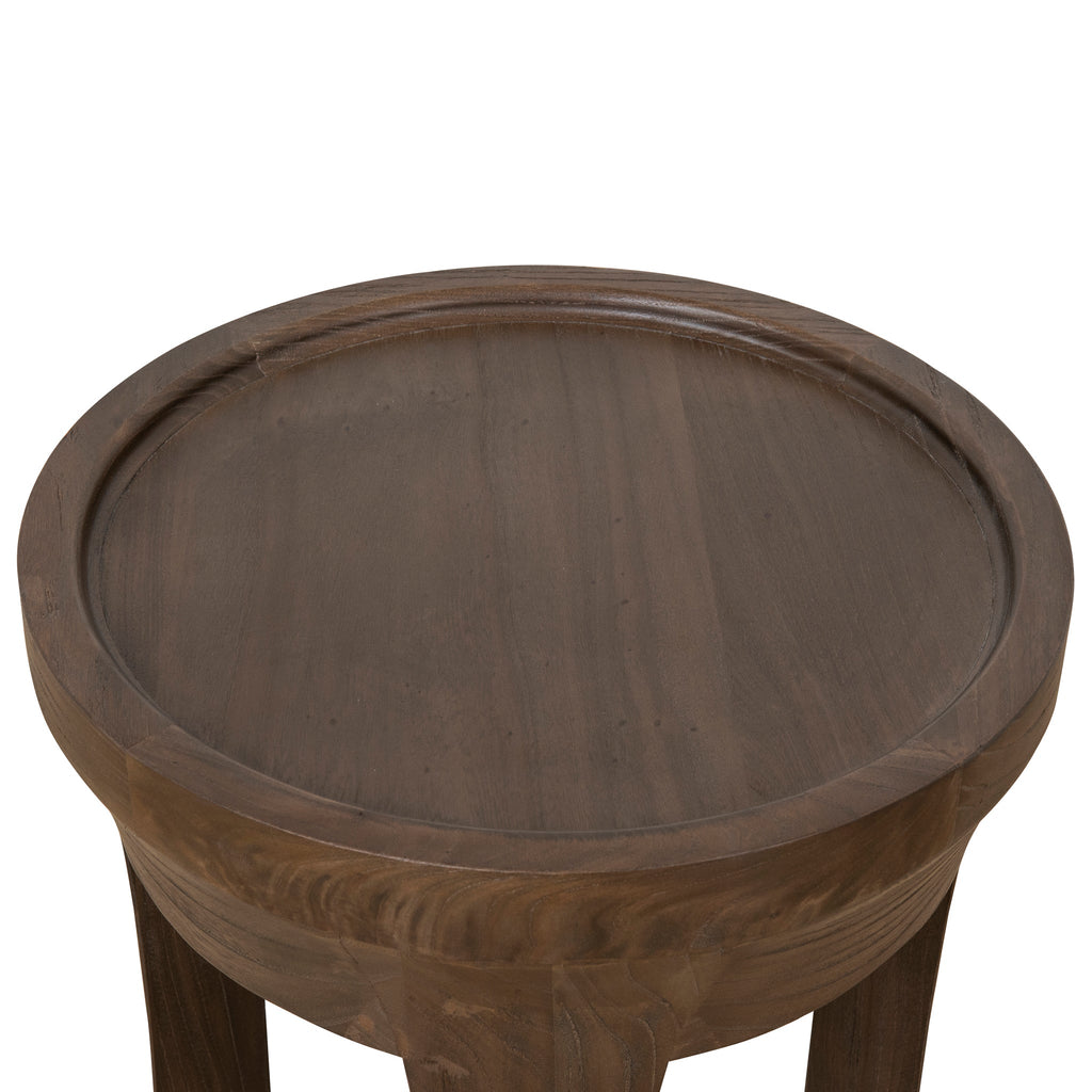34.5cm Round Capri Side Table - Walnut