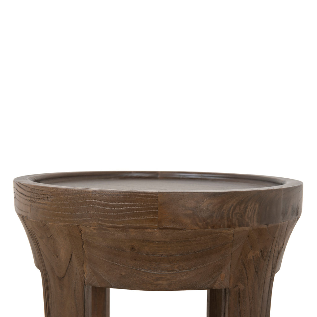 34.5cm Round Capri Side Table - Walnut