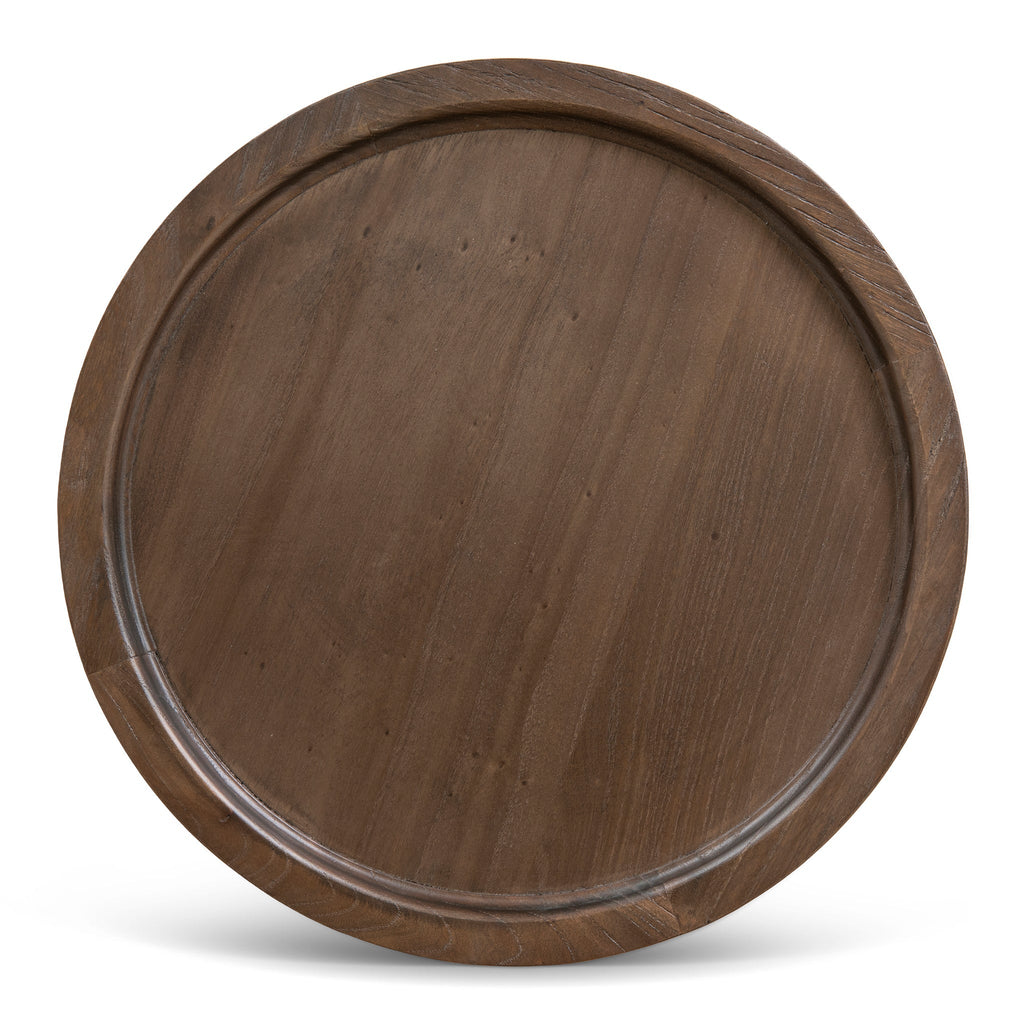 34.5cm Round Capri Side Table - Walnut