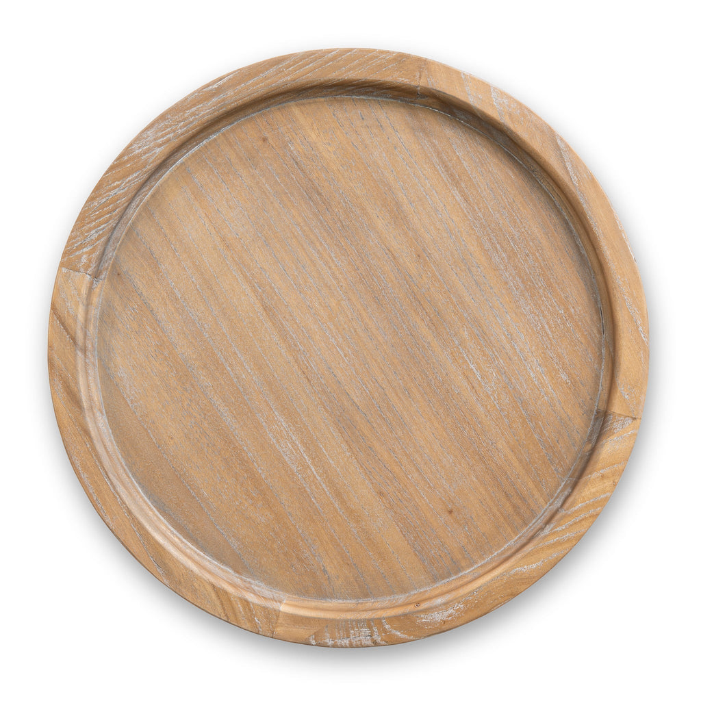 34.5cm Round Capri Side Table - Dark Natural