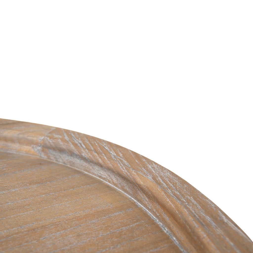 34.5cm Round Capri Side Table - Dark Natural