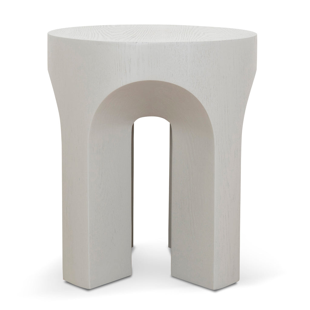 49.5cm Round Capri Side Table - Light Grey