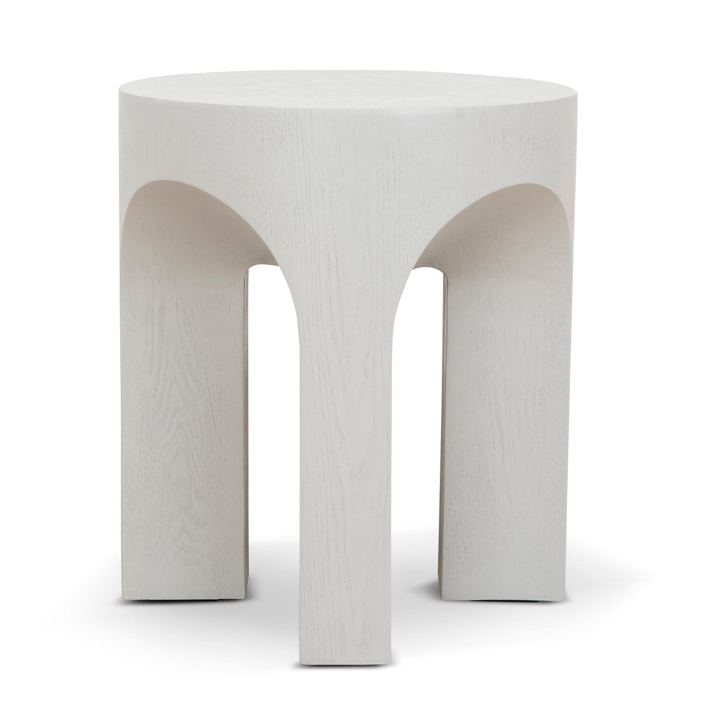 49.5cm Round Capri Side Table - Light Grey