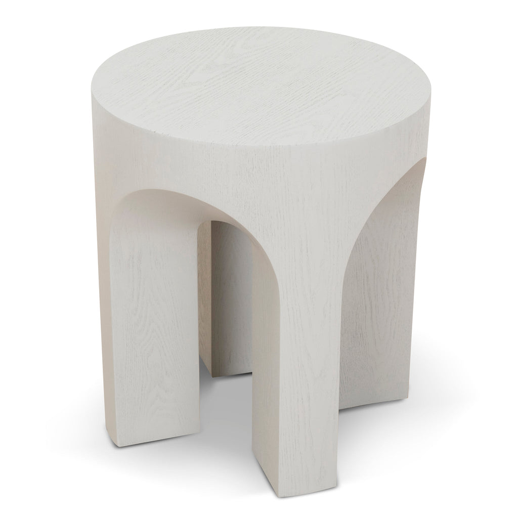 49.5cm Round Capri Side Table - Light Grey