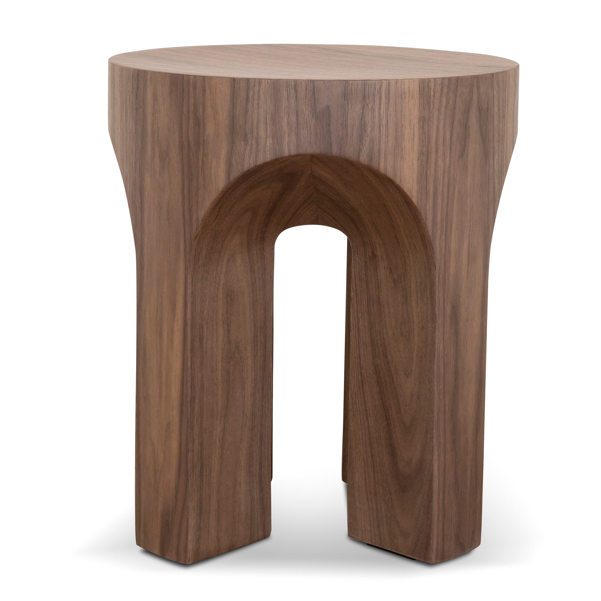 49.5cm Round Capri Side Table - Walnut
