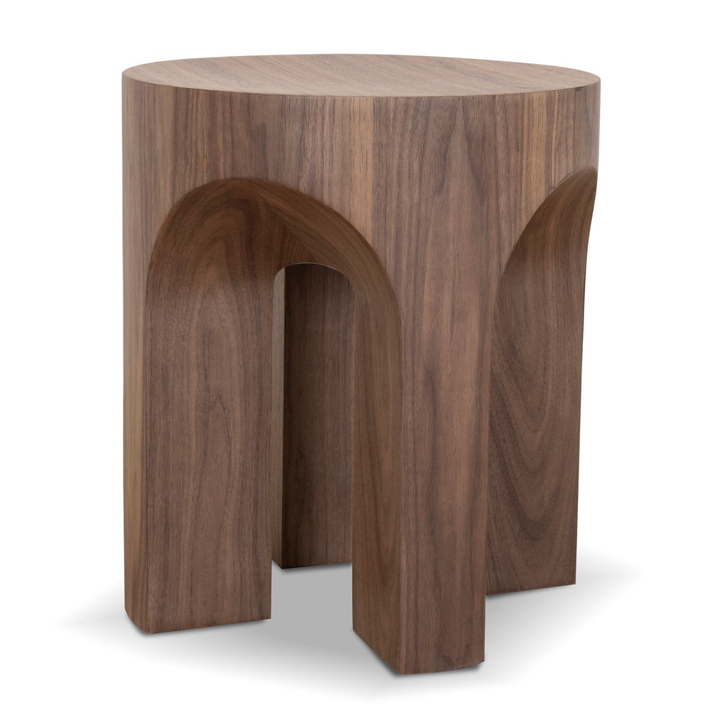 49.5cm Round Capri Side Table - Walnut