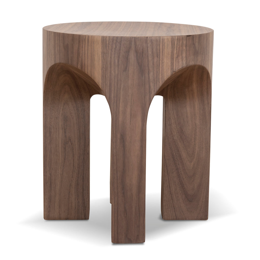 49.5cm Round Capri Side Table - Walnut