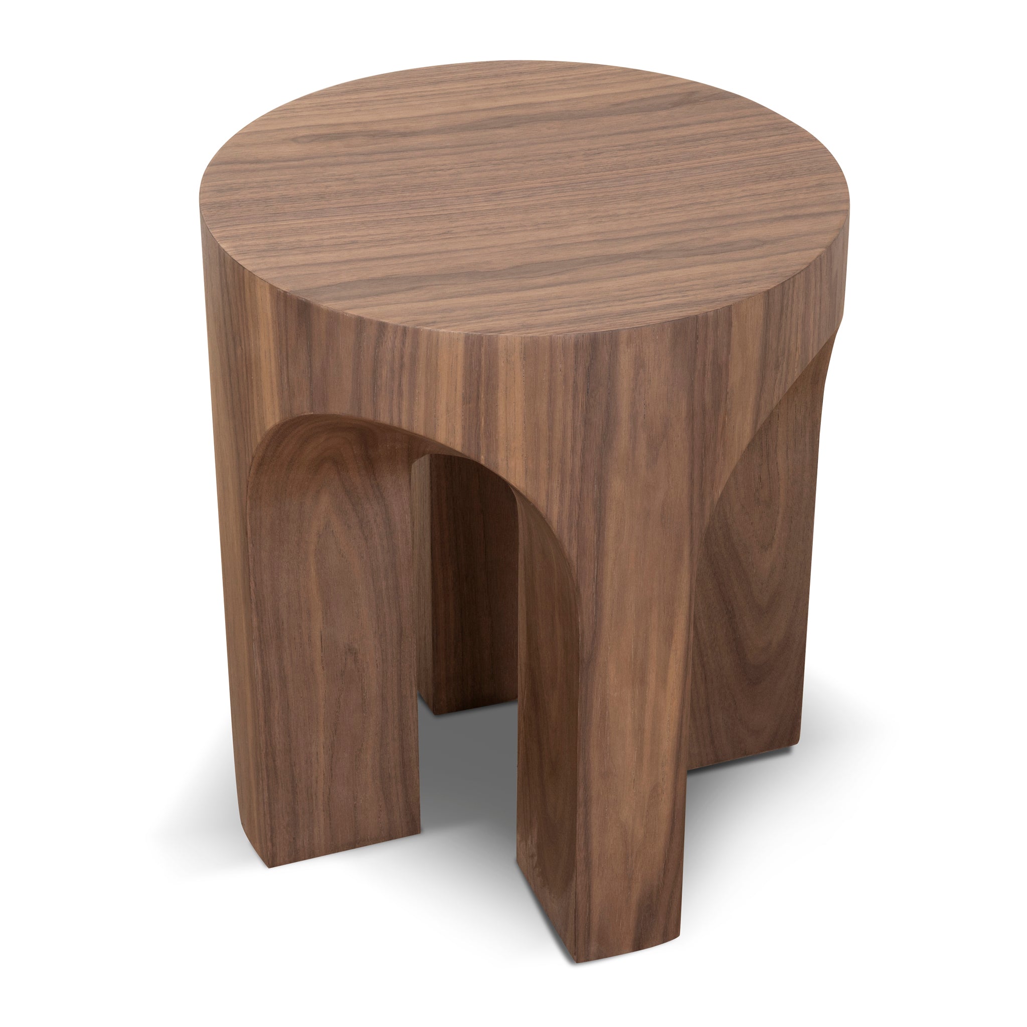 49.5cm Round Capri Side Table - Walnut