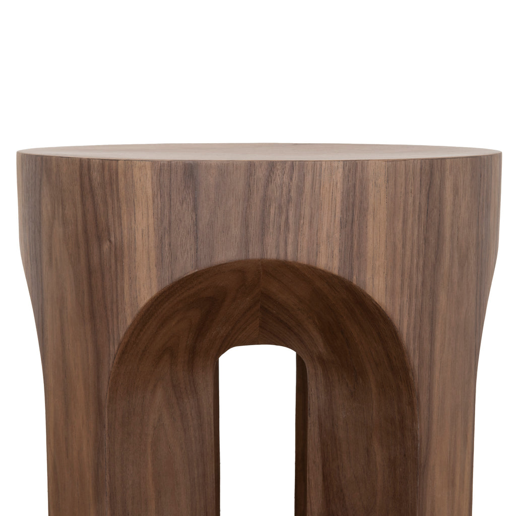 49.5cm Round Capri Side Table - Walnut