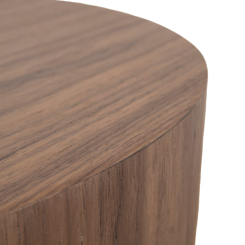 49.5cm Round Capri Side Table - Walnut