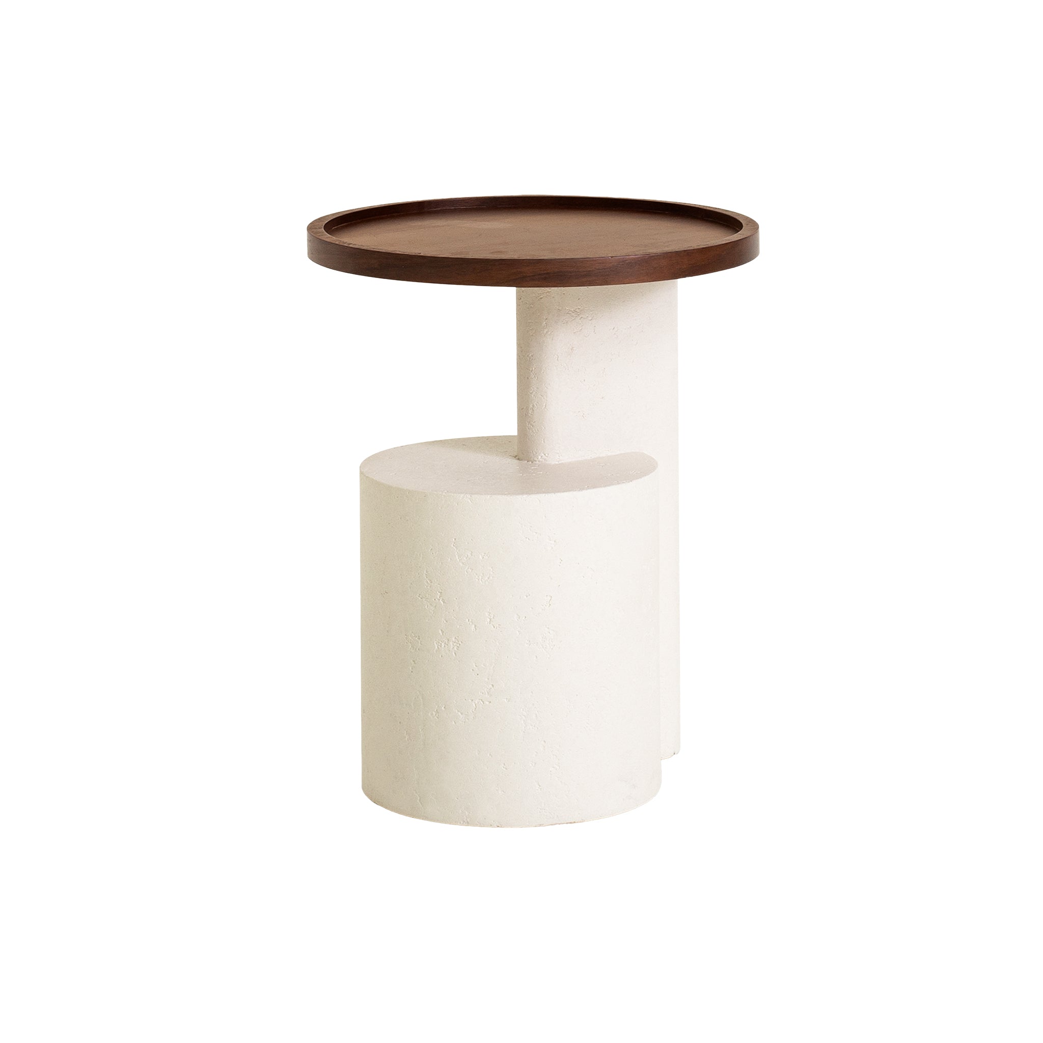White Capri Side Table - Walnut
